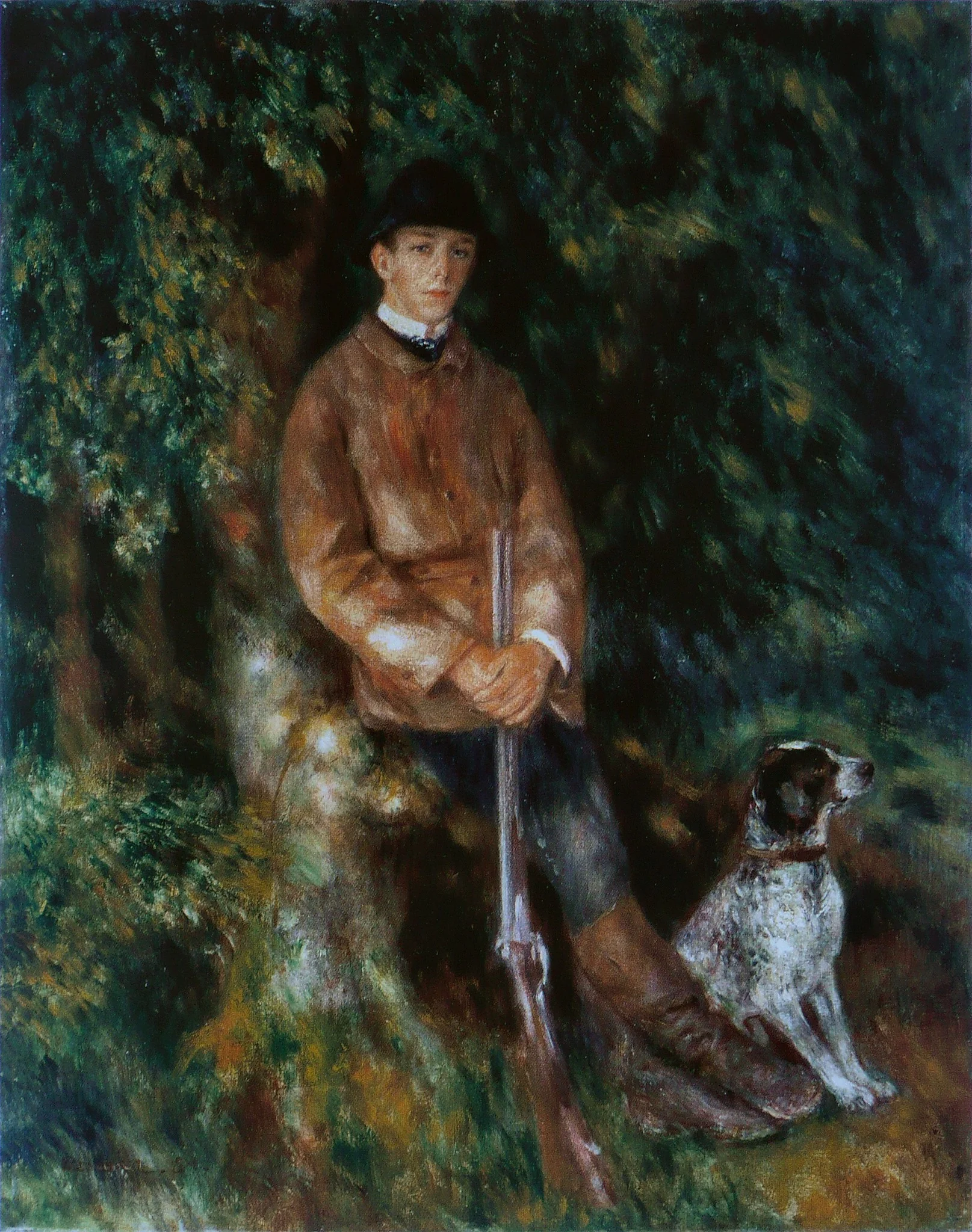Portrait of Alfred Bérard with His Dog, by Auguste Renoir, oil, 1891