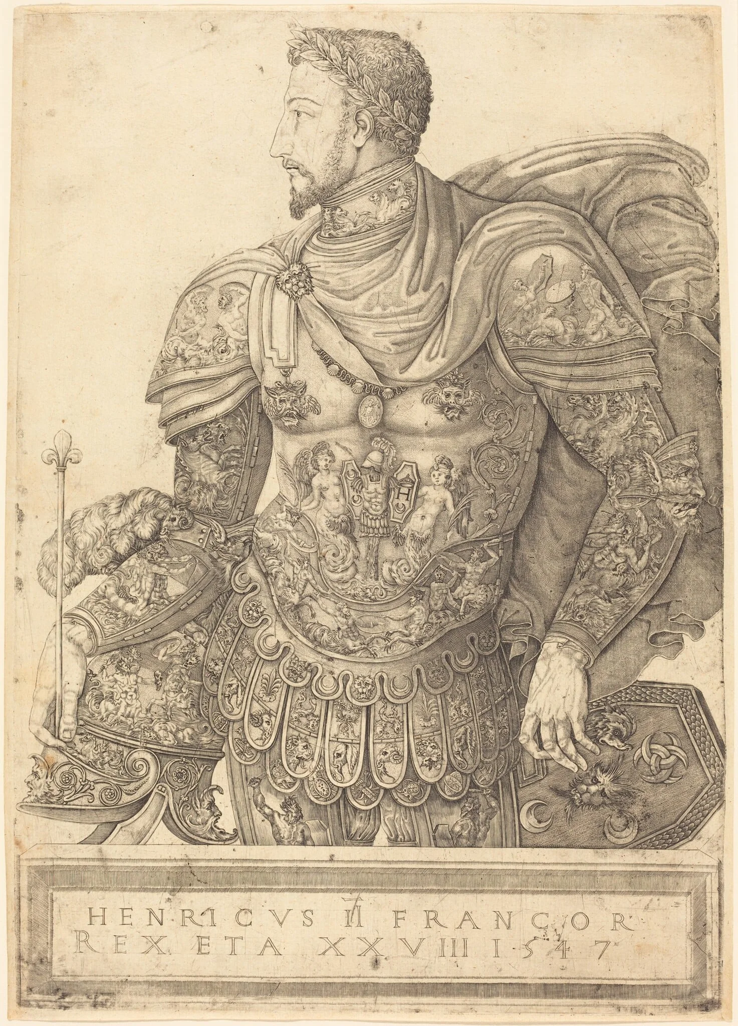 Henry II of France, by Nicolò della Casa, ink, 1547
