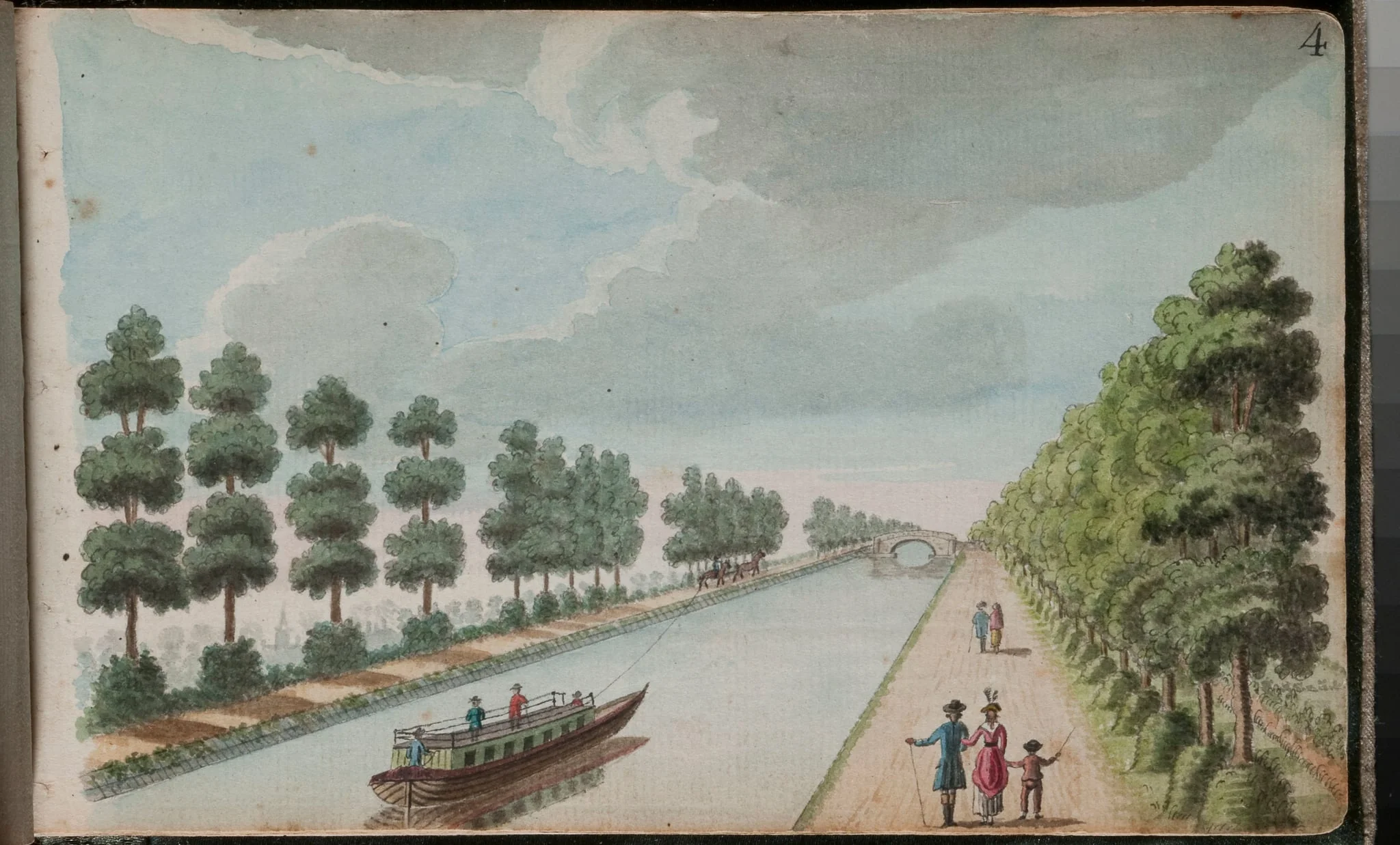 View of the Grand Canal, taken between the first bridge and the first lock looking towards Dublin