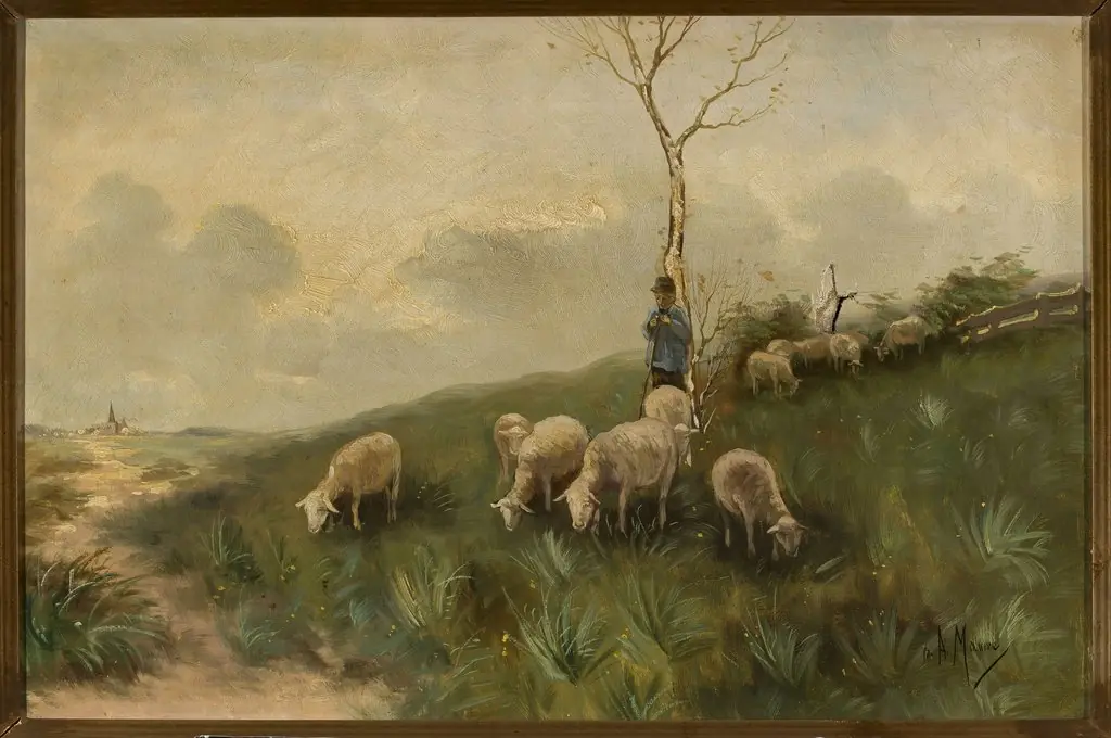 Shepherd and sheep