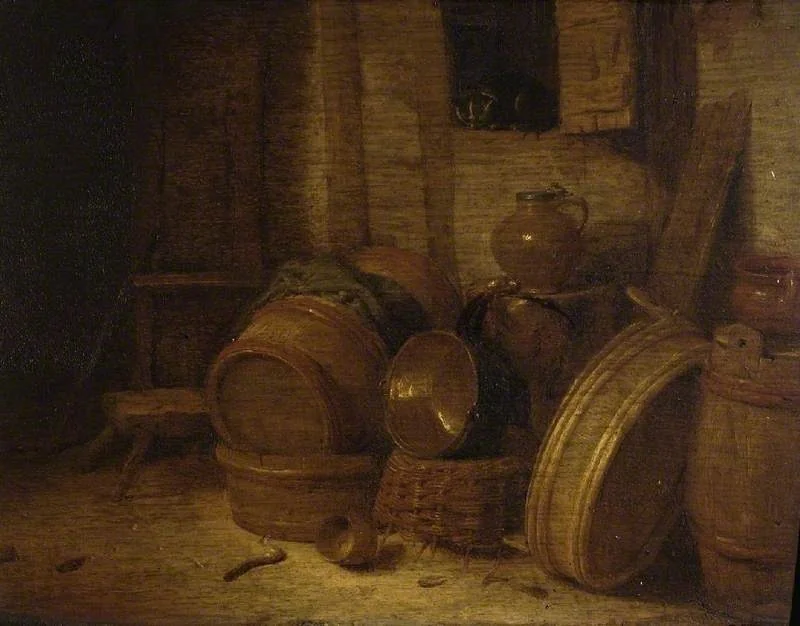 A Kitchen, by Hendrik Martenszoon Sorgh, oil, 1650