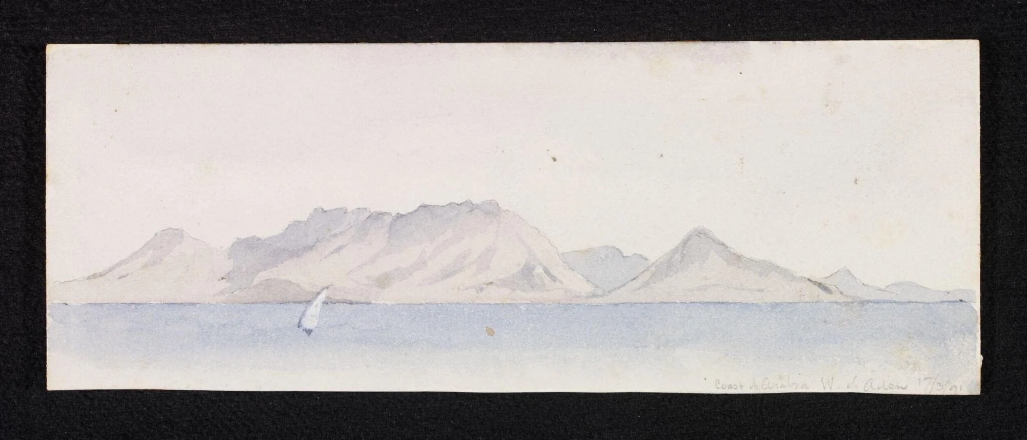 Coast of Arabia. W. of Aden, by Unknown, watercolor, 1891