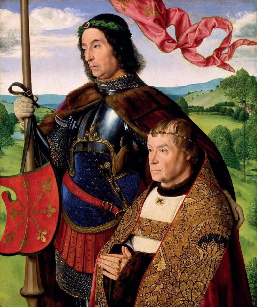 Saint Maurice with a Donor, by Jean Hey, oil, 1496