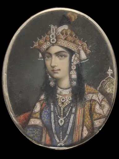 One of eleven bust portraits depicting Mughal ladies and princesses.