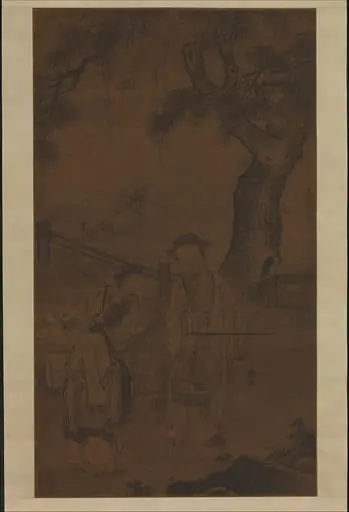 明     郭詡     稱書圖     軸|Weighing Books