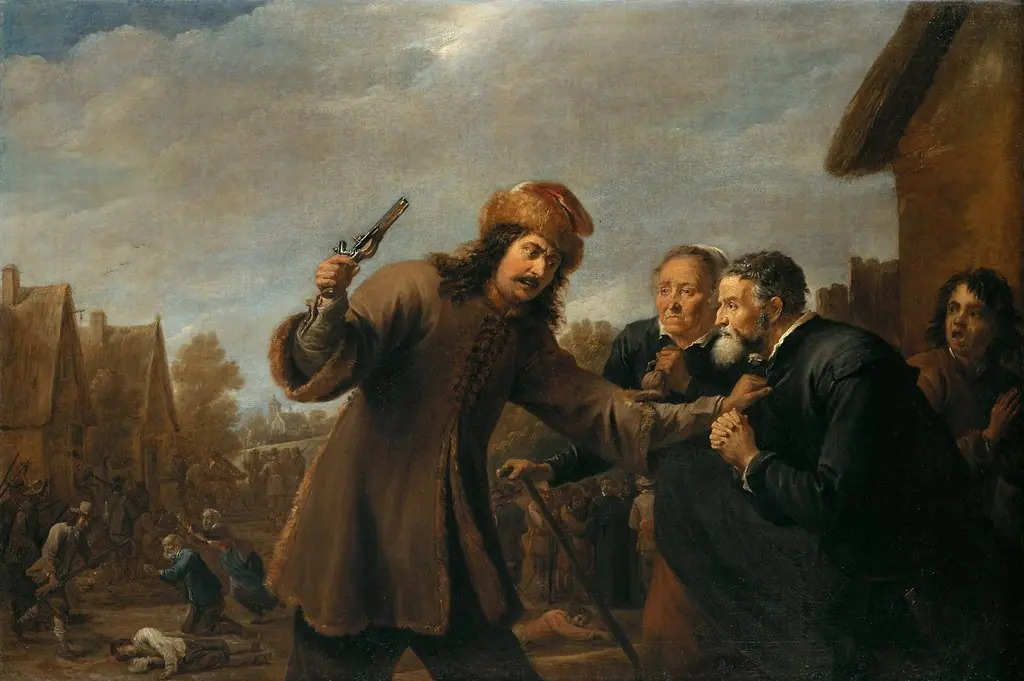 Soldiers Raid a Village