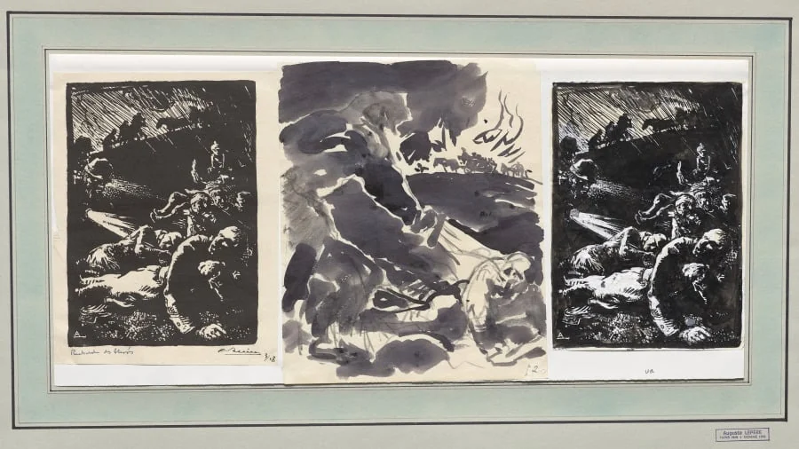 Recherche des blessés, by Auguste Lepère, 1914