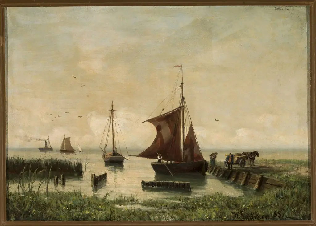 Sail boats at the lakeside