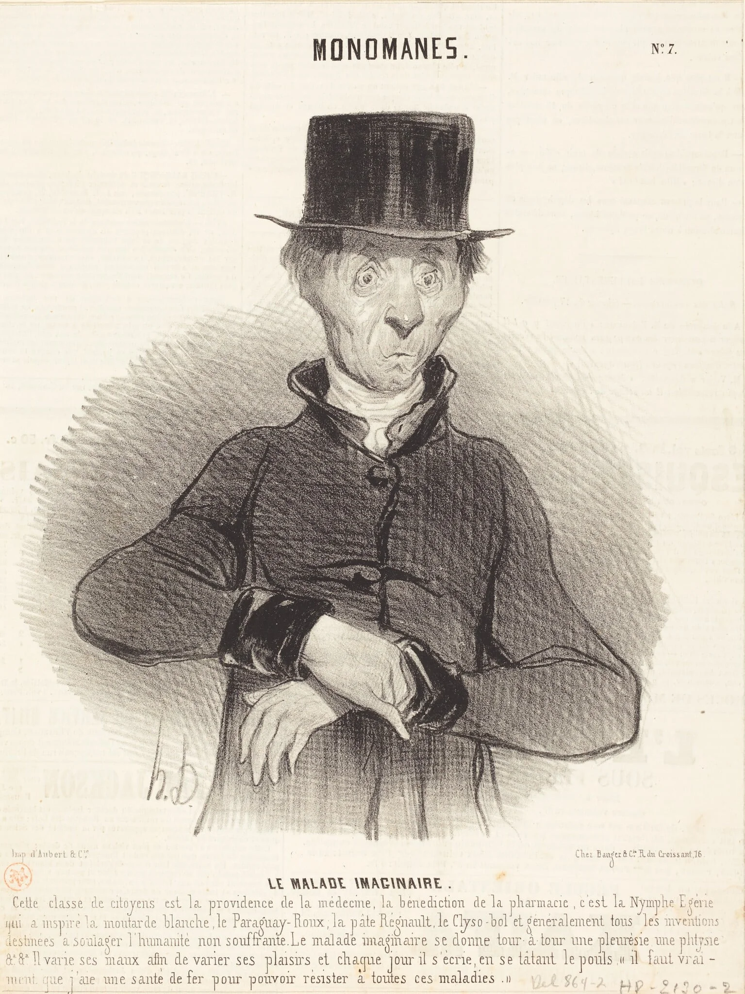 Le Malade imaginaire, by Honoré Daumier, ink, 1841