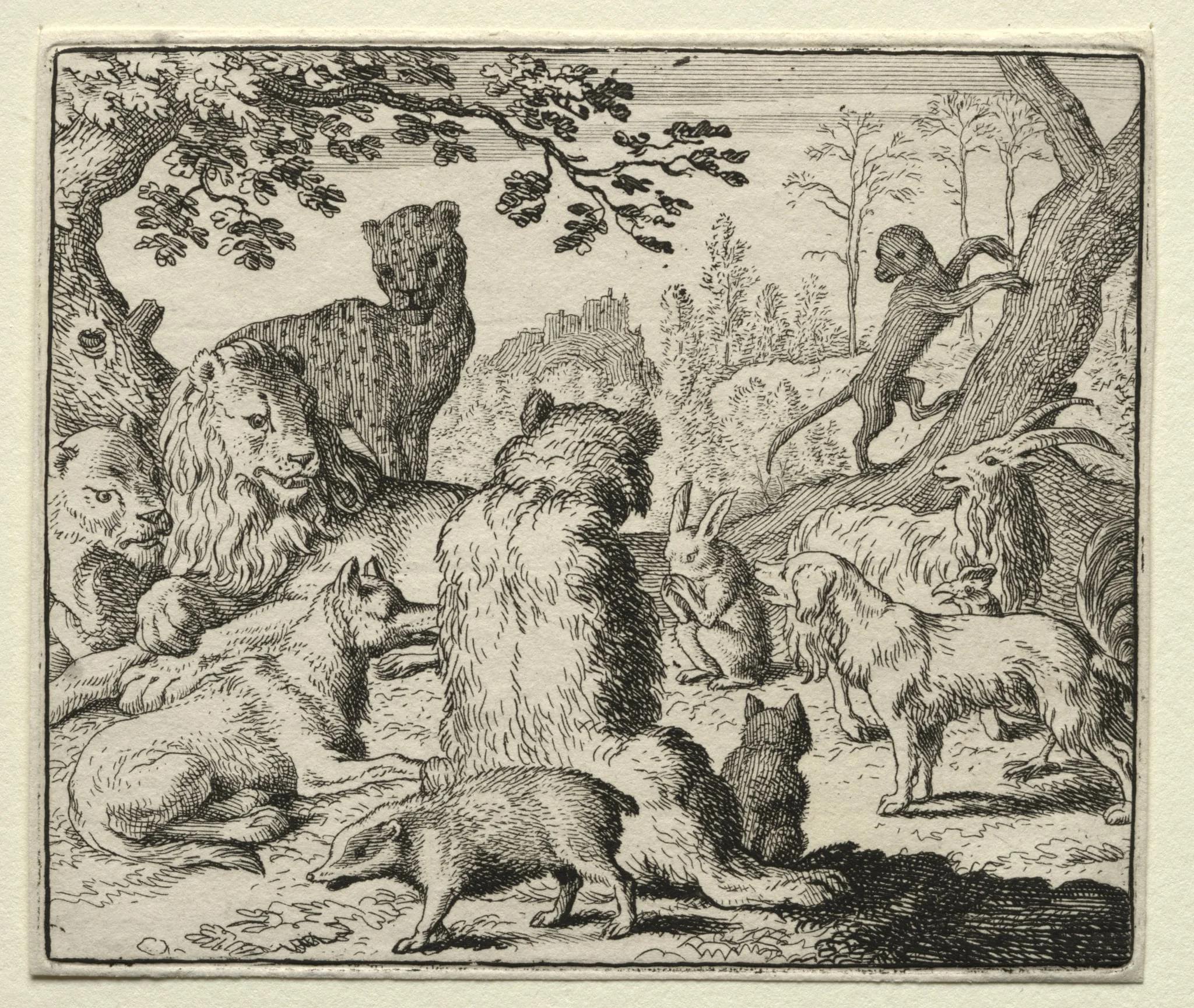 Reynard the Fox:  Lion Orders Search for Reynard, by Allart van Everdingen, 1662