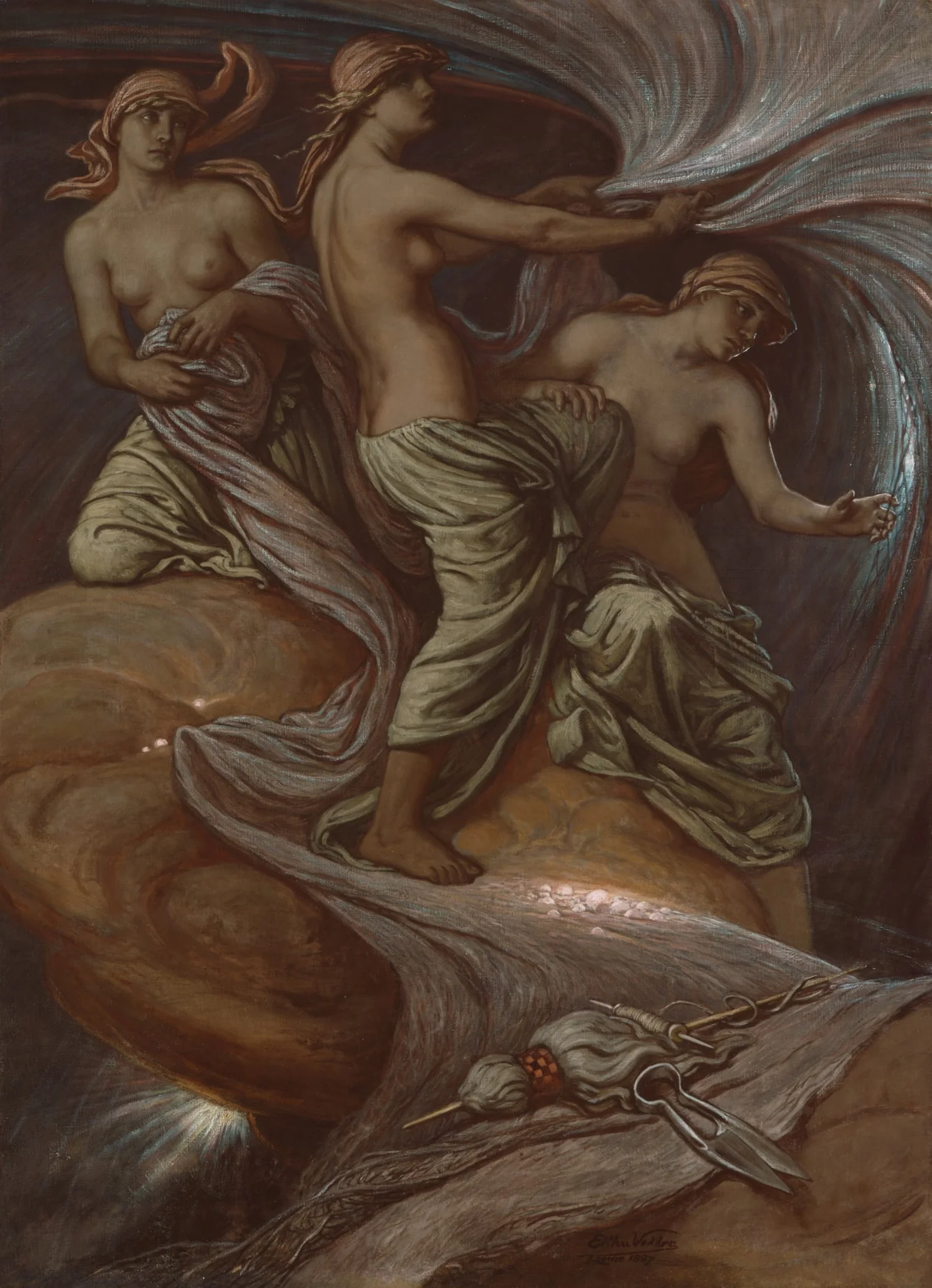 The Fates Gathering in the Stars, by Elihu Vedder, oil, 1887