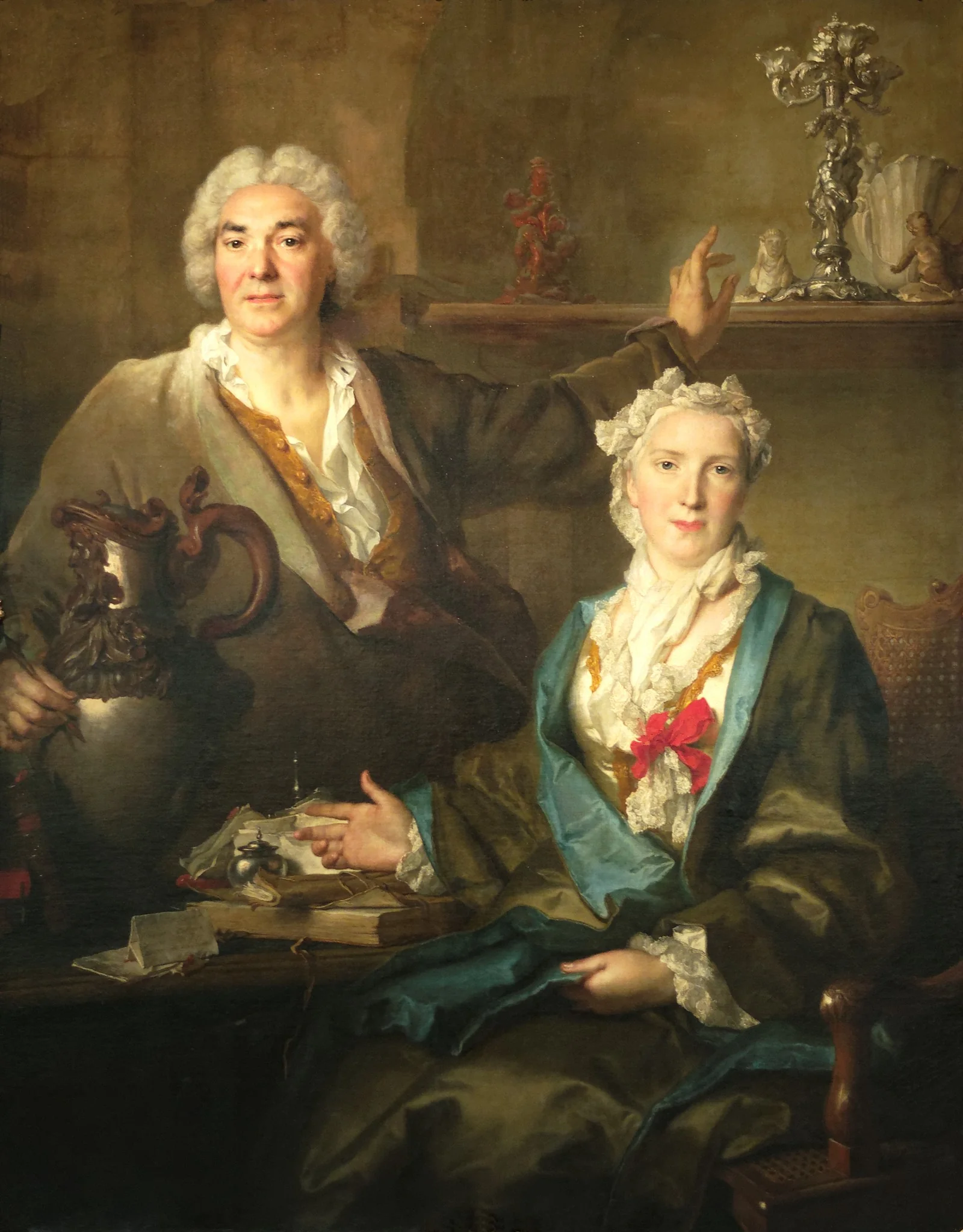 Portrait de Thomas Germain et de sa femme Anne-Denise Gauchelet, by Nicolas de Largillière, oil, 1736