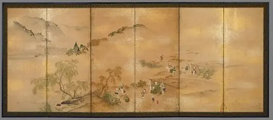 Tea Picking at Uji; Tea Party at Yoshida