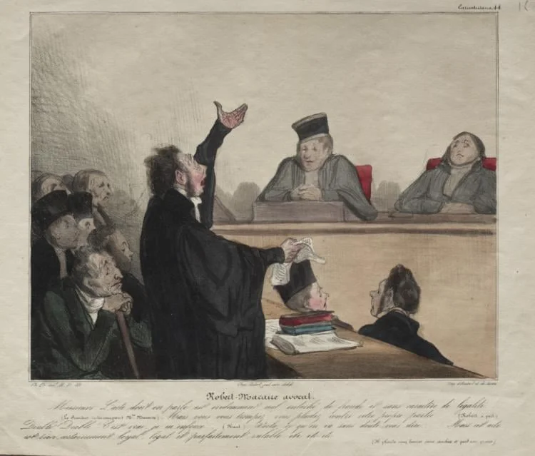 Robert-Macaire, lawyer, by Honoré Daumier, 1837