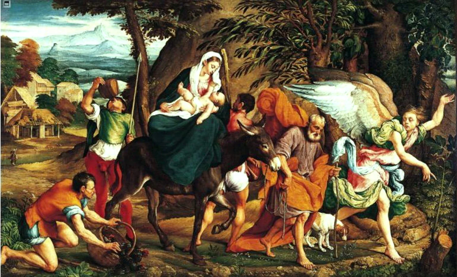 The Flight into Egypt, by Jacopo Bassano, unspecified, 1545