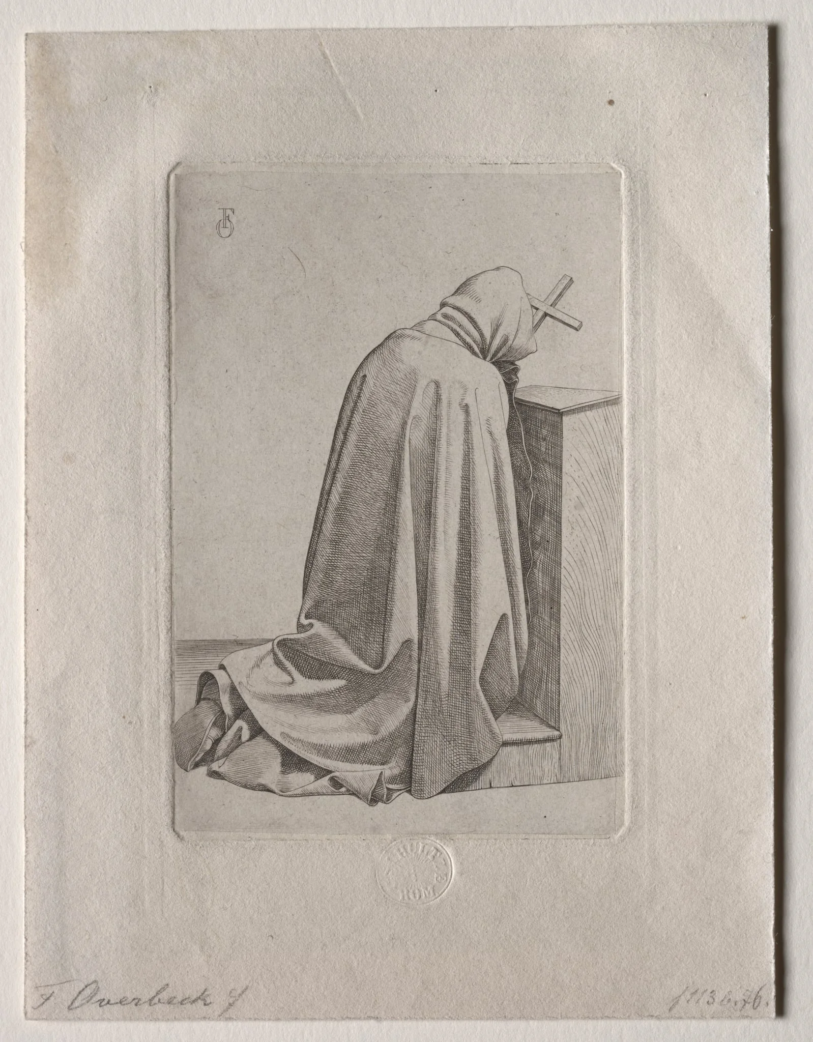 A Praying Monk, by Johann Friedrich Overbeck, 1826