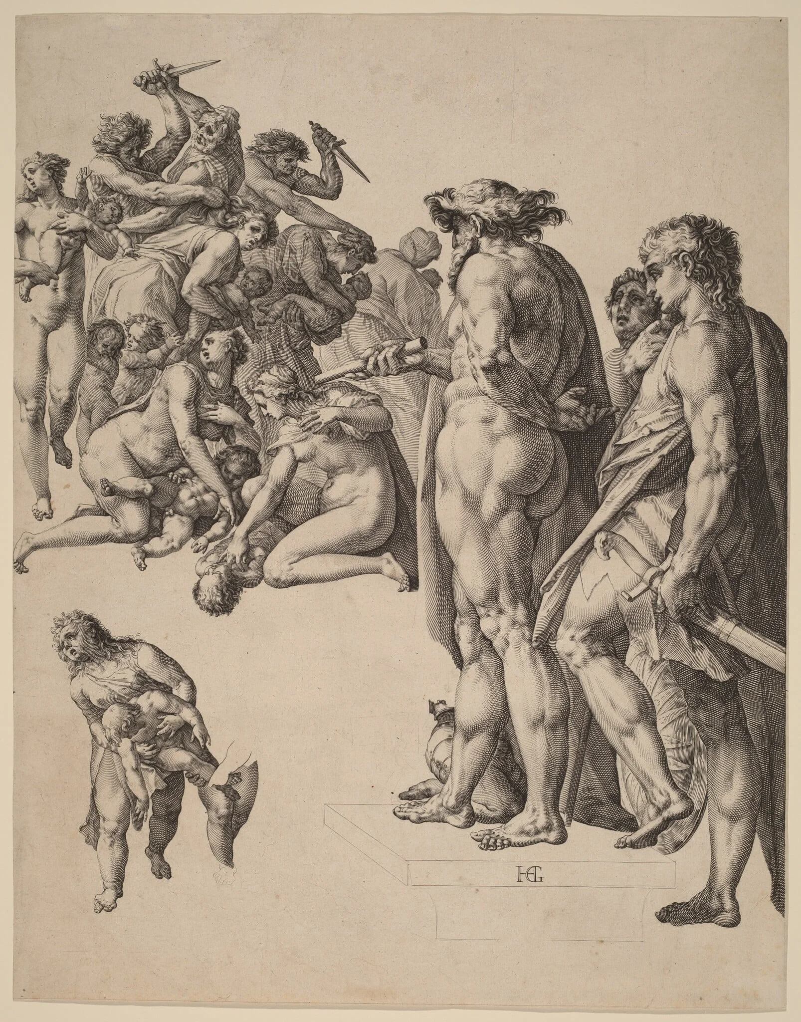 The Massacre of the Innocents, by Hendrik Goltzius, ink, 1586
