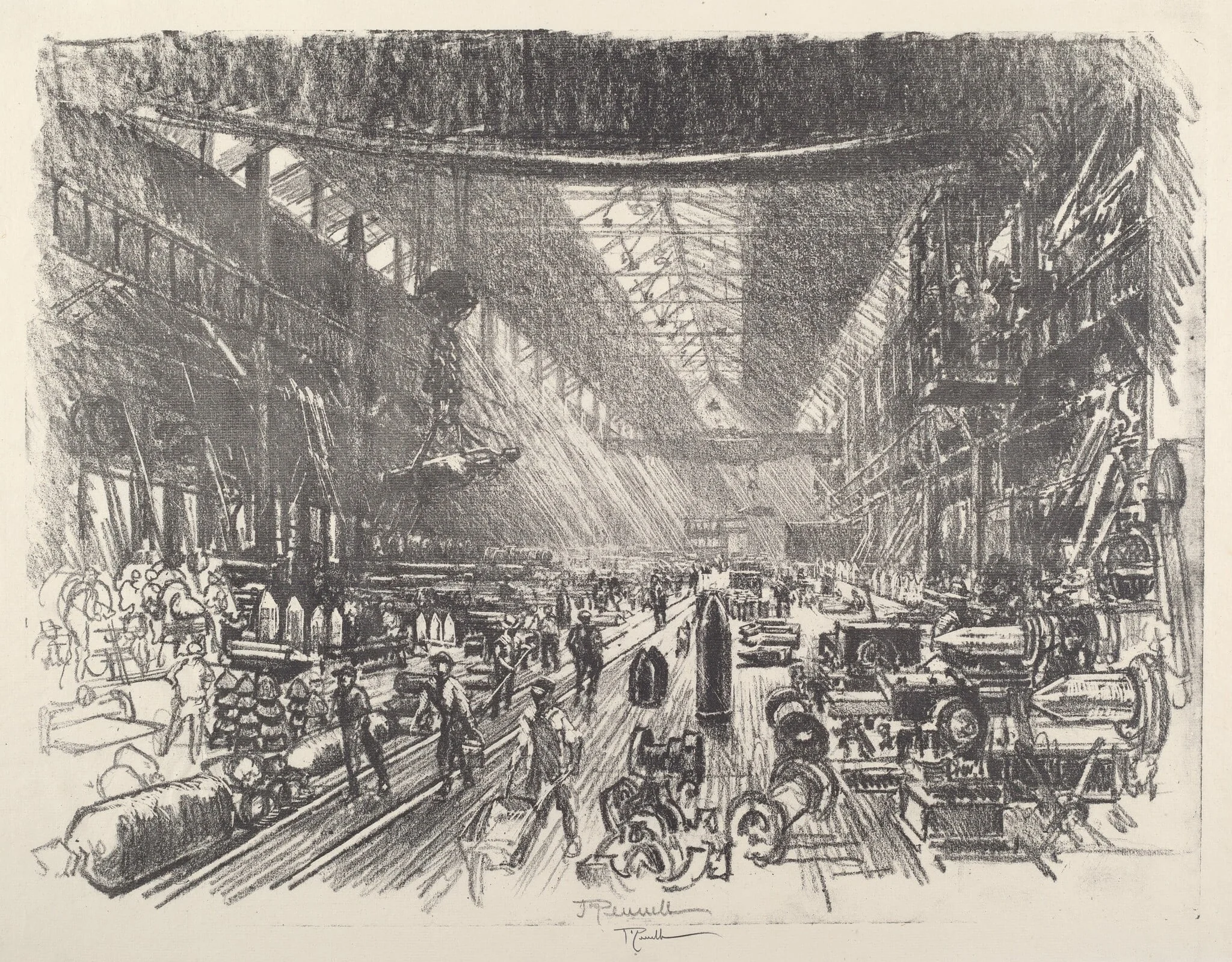 Shell Factory, No.I, by Joseph Pennell, ink, 1917