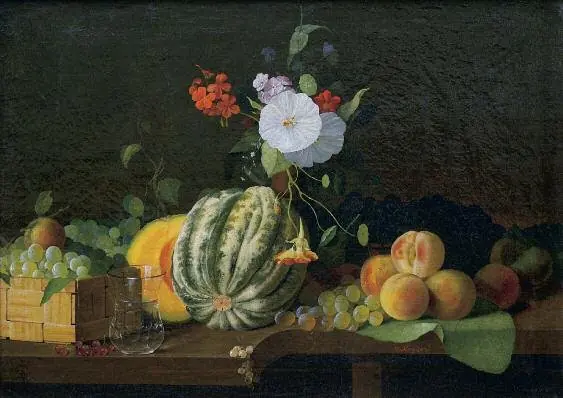 Still life. Flowers and fruits