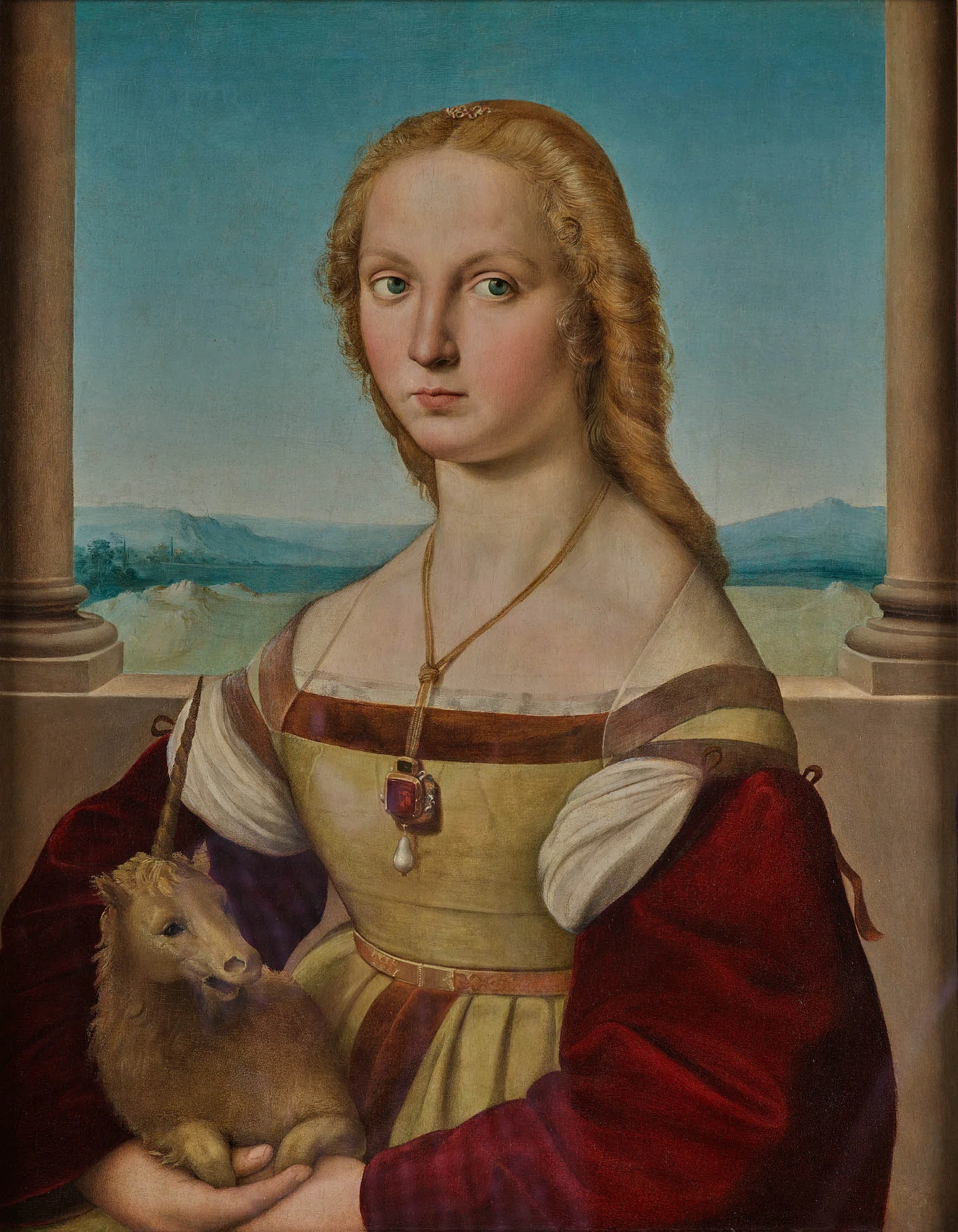 Young Woman with Unicorn, by Raphael, oil, 1505