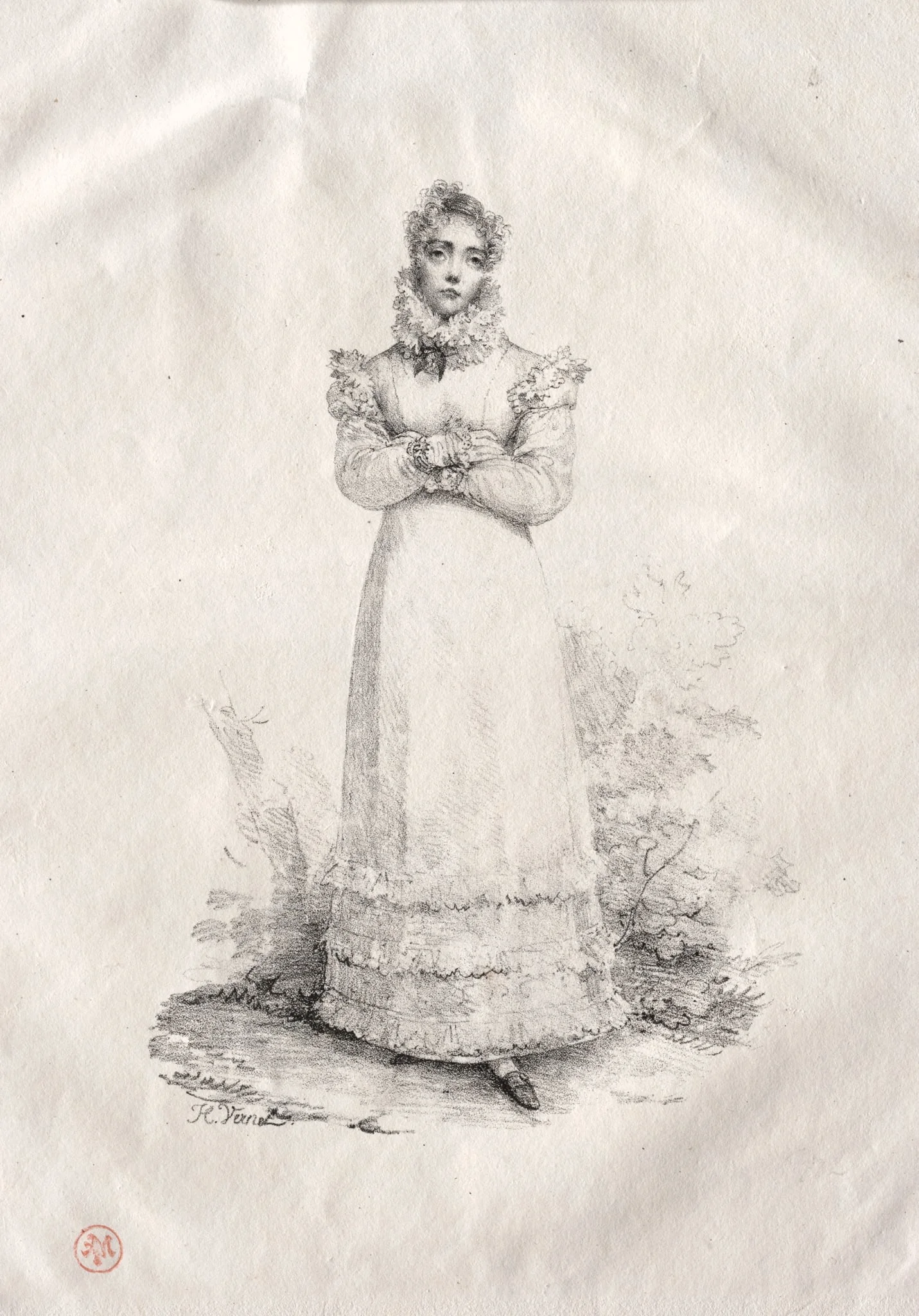 Young Woman Standing, by Horace Vernet, 1804