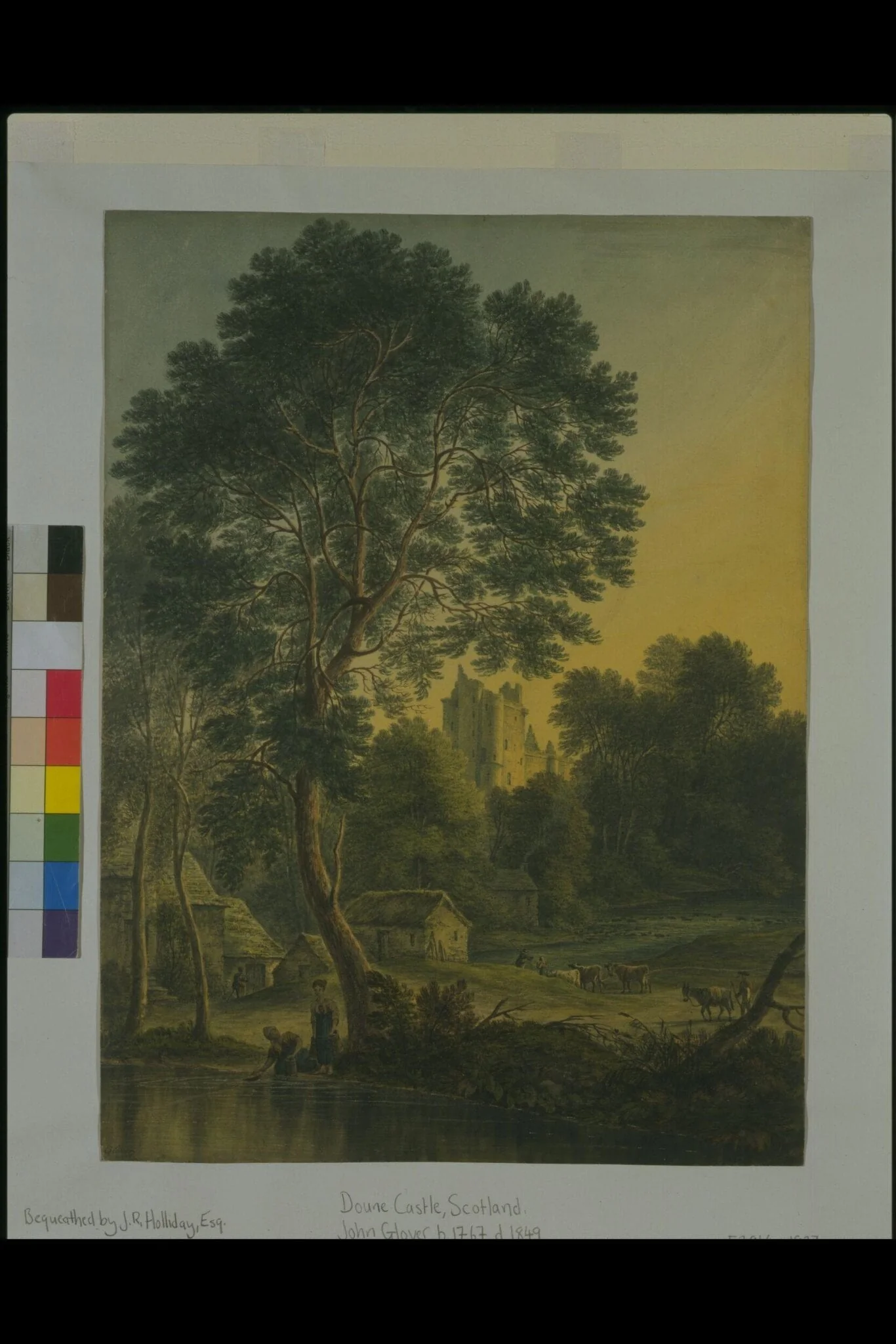 Doune Castle, Scotland, by John Glover, watercolor, 1850
