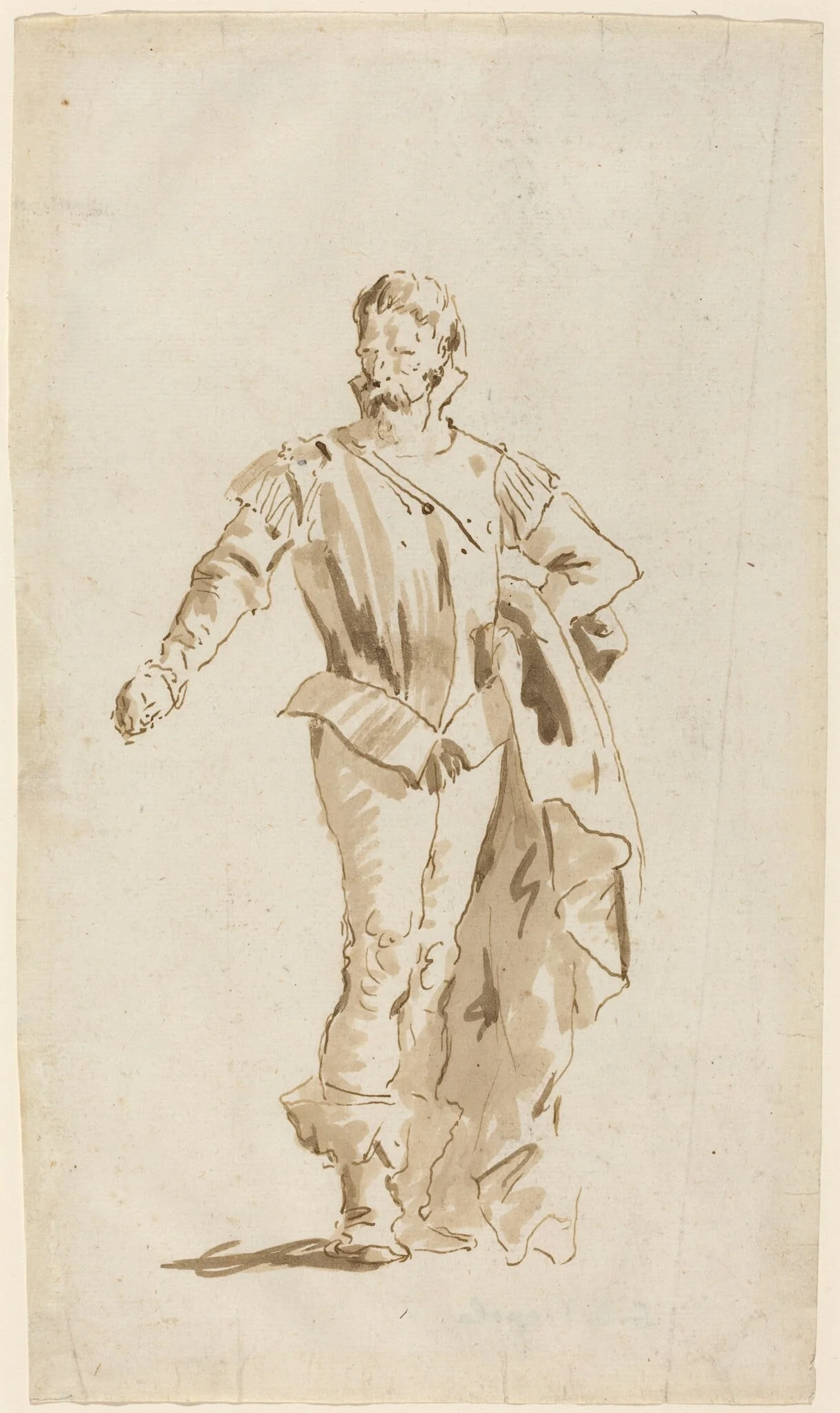 Standing Man in Sixteenth-Century Costume, by Giovanni Battista Tiepolo, ink, 1733