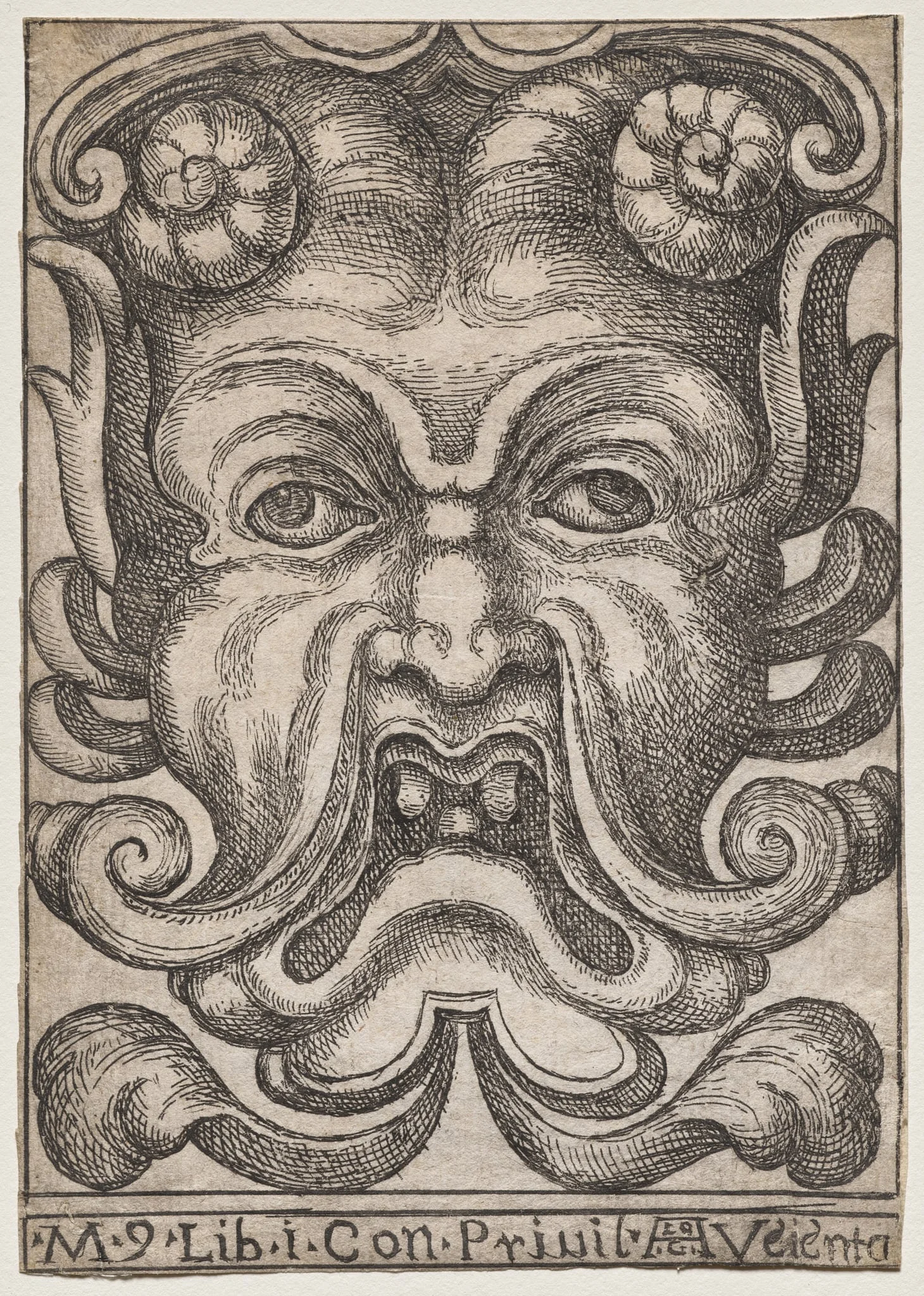 Grotesque Masks: Mask 9, Book I, by Aloisio Giovannoli, 1610