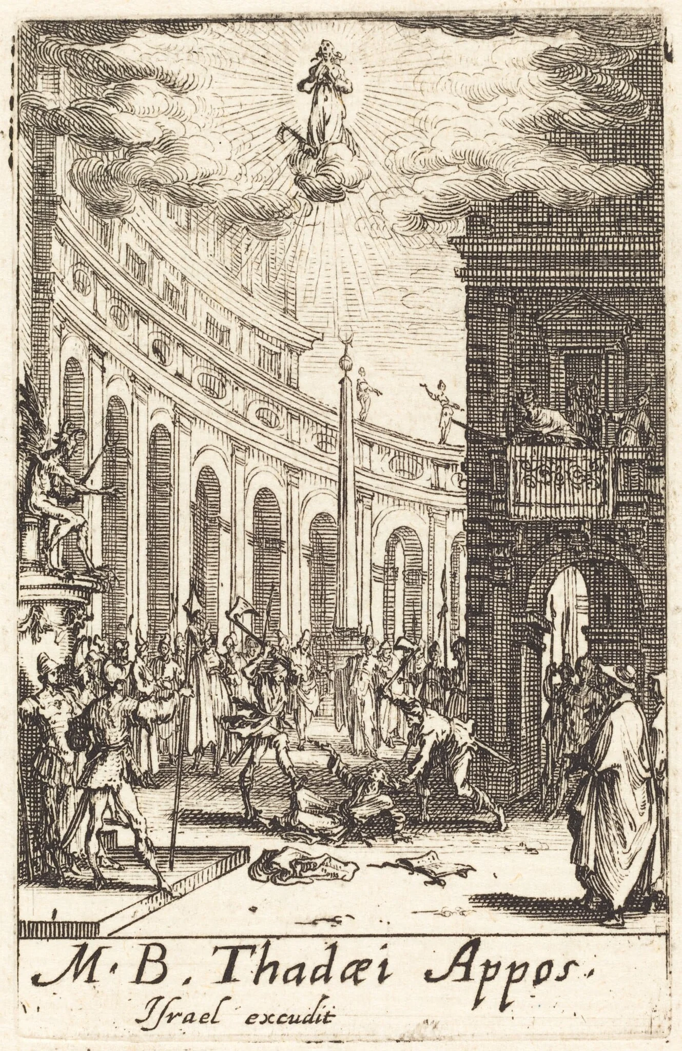 The Martyrdom of Saint Thaddeus, by Jacques Callot, ink, 1634