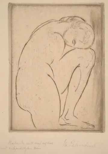 Badende mit Kopf auf Knie (Bather with Her Head on Her Knee)