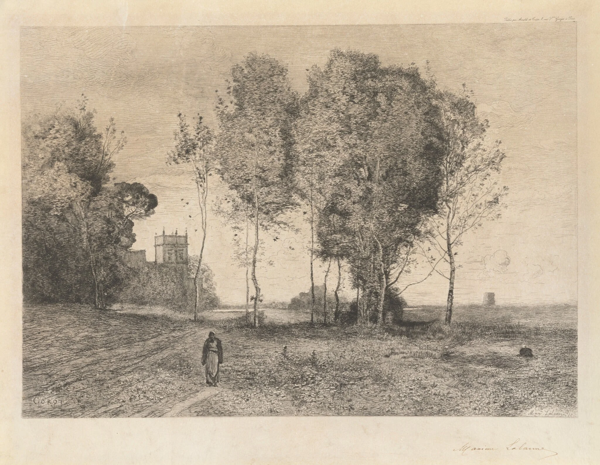 Souvenir d’Italie, by Maxime Lalanne, ink, 1880
