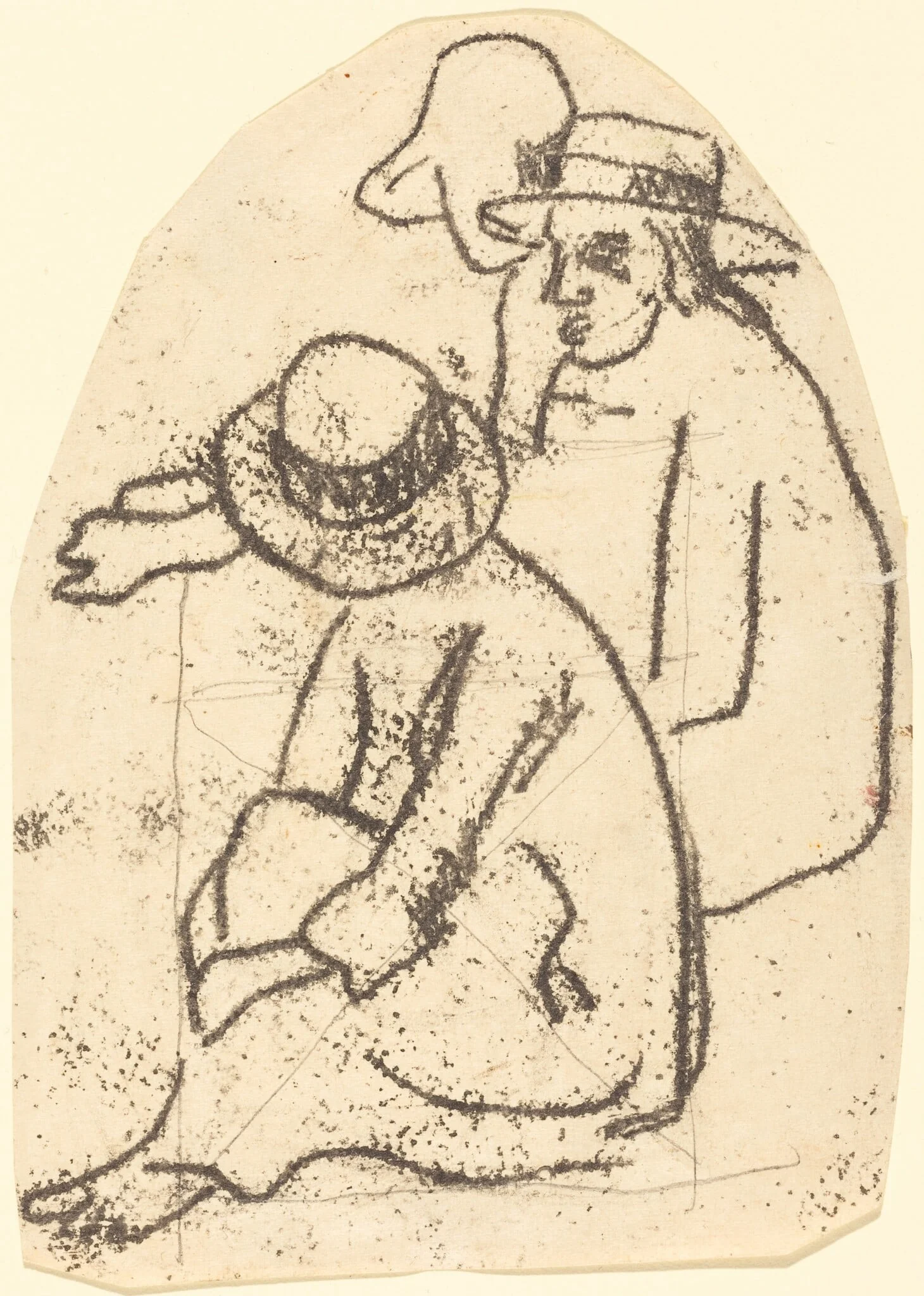Three Tahitians (Study for "La soeur de charite"), by Paul Gauguin, graphite, 1900