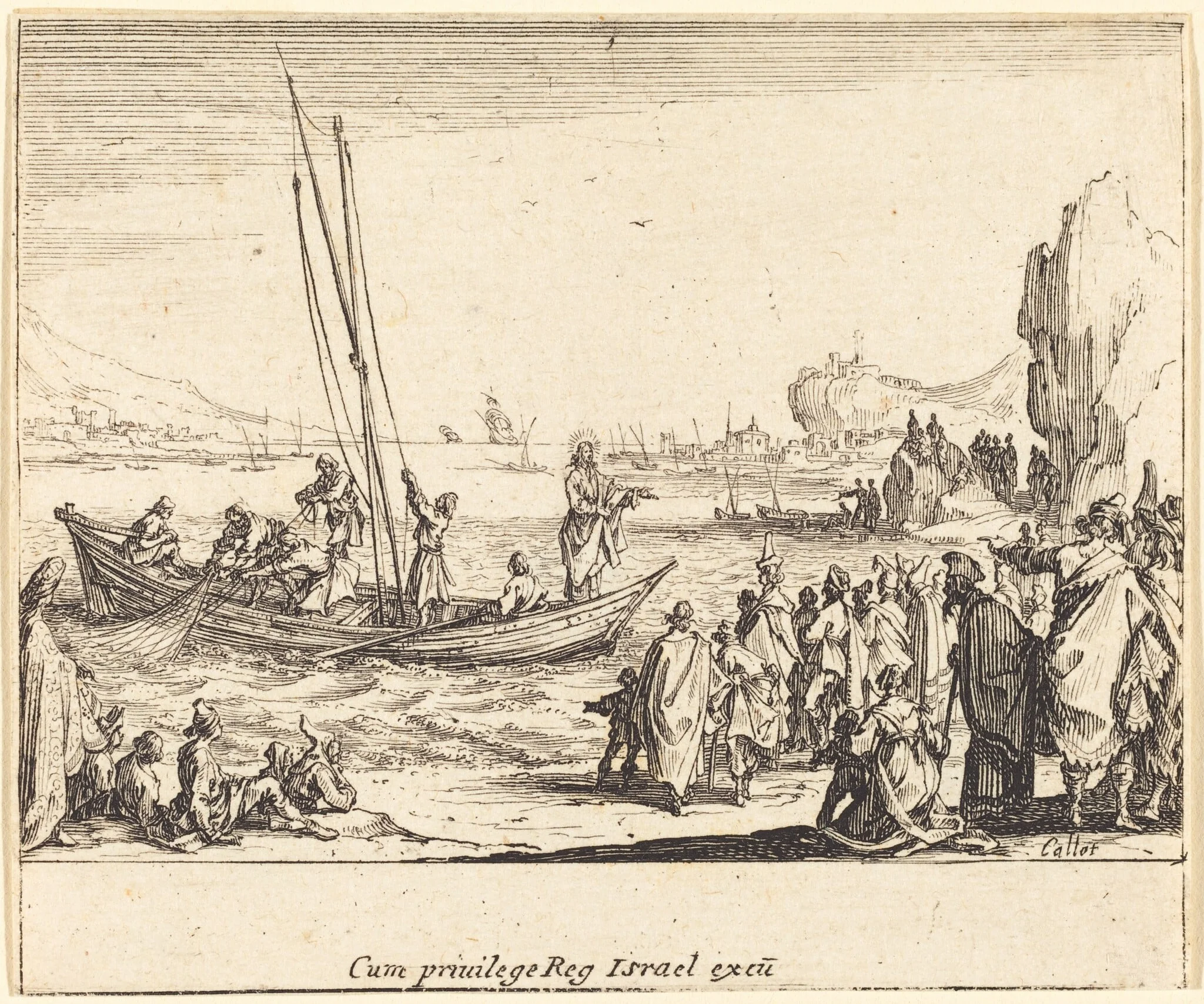 Fisher of Men, by Jacques Callot, ink, 1635