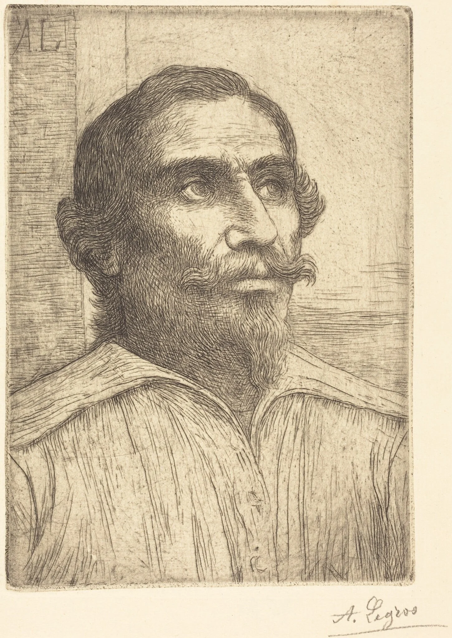 Study of a Spaniard (Etude d'Espagnol), by Alphonse Legros, ink, 1874