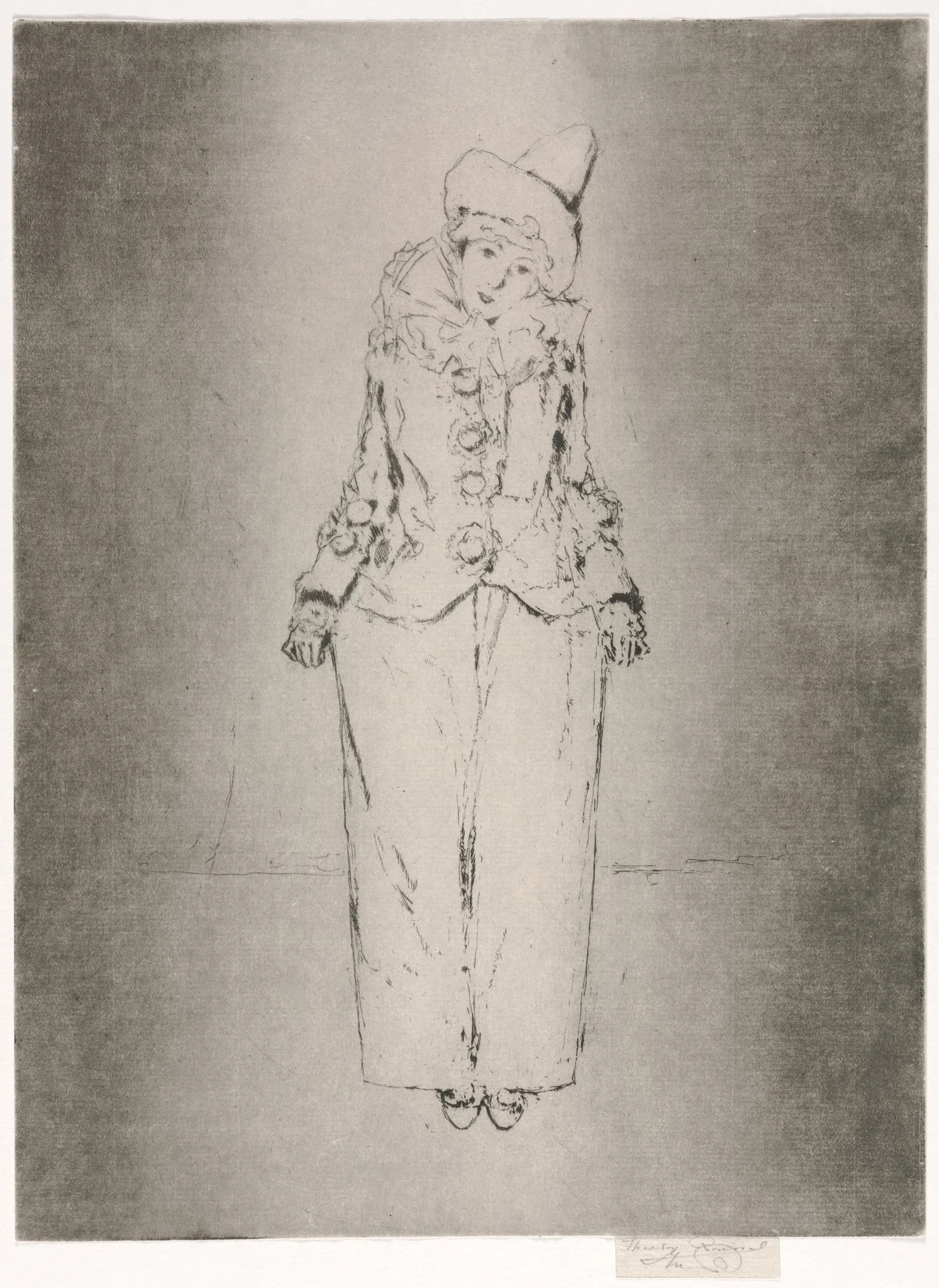 Pierrot en Pied, Portrait of Lady A. C., by Théodore Roussel, 1888