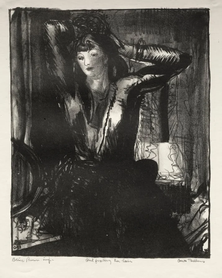Girl Fixing Her Hair, by George Bellows, 1924