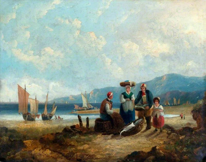 Coast Scene, by William Shayer, oil, 1841