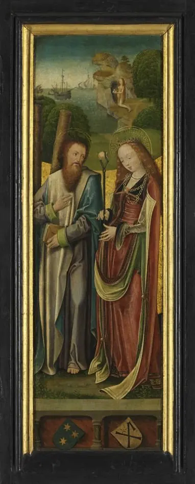 Flügelpaar: Die hll. Andreas und Agatha Außenseite: Maria der Verkündigung
