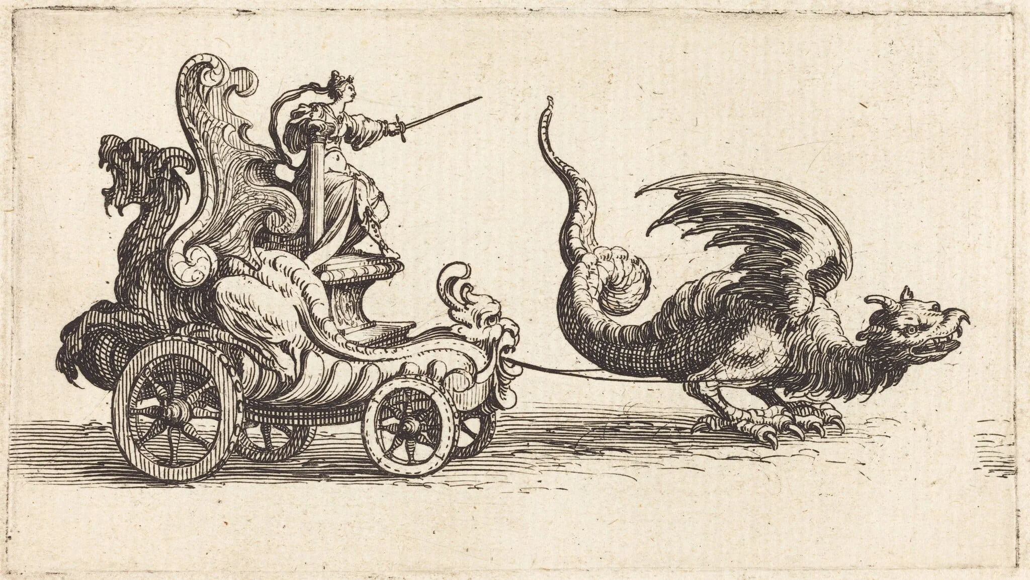Entry of Monseigneur Henry de Lorraine, Marquis de Moy, under the Name of Pirandre, by Jacques Callot, ink, 1627