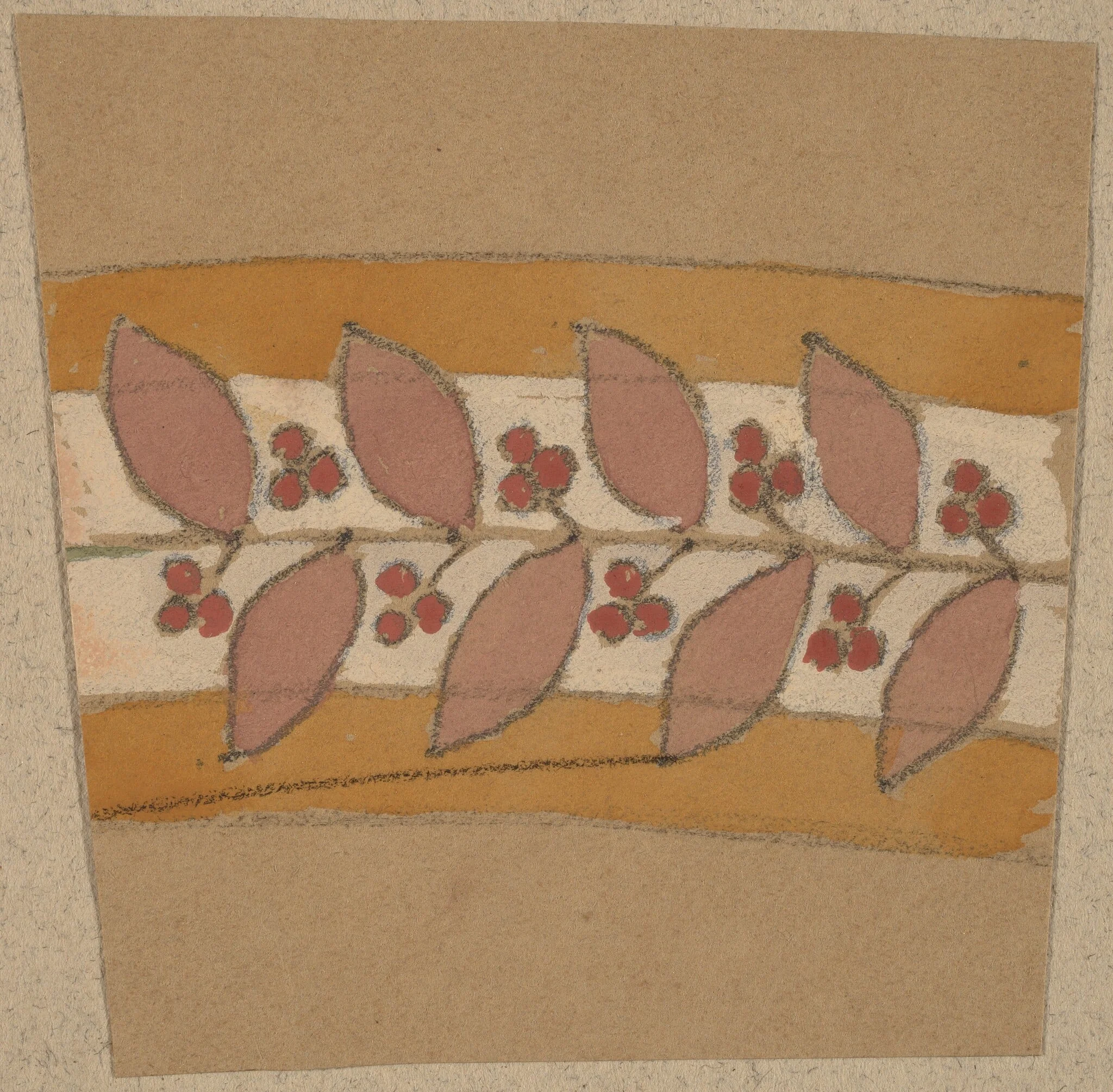 Study for a Border Design, by Charles Sprague Pearce, gouache, 1894