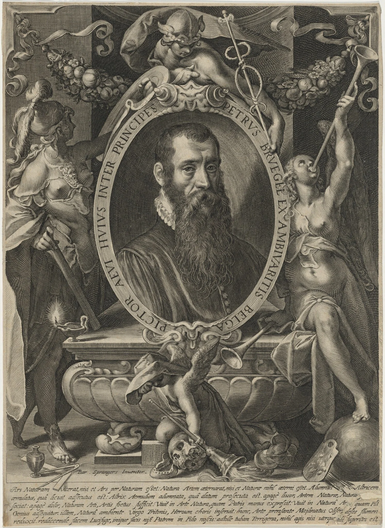 Peter Brueghel, by Aegidius Sadeler II, ink, 1600