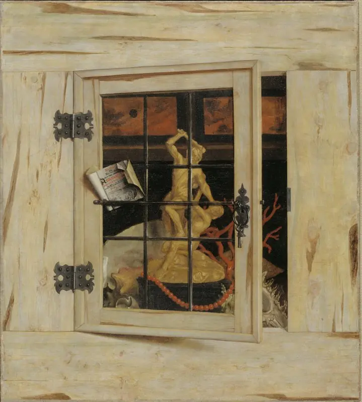 Trompe l'Oeil. An Open Cabinet of Curiosities with a Hercules Group
