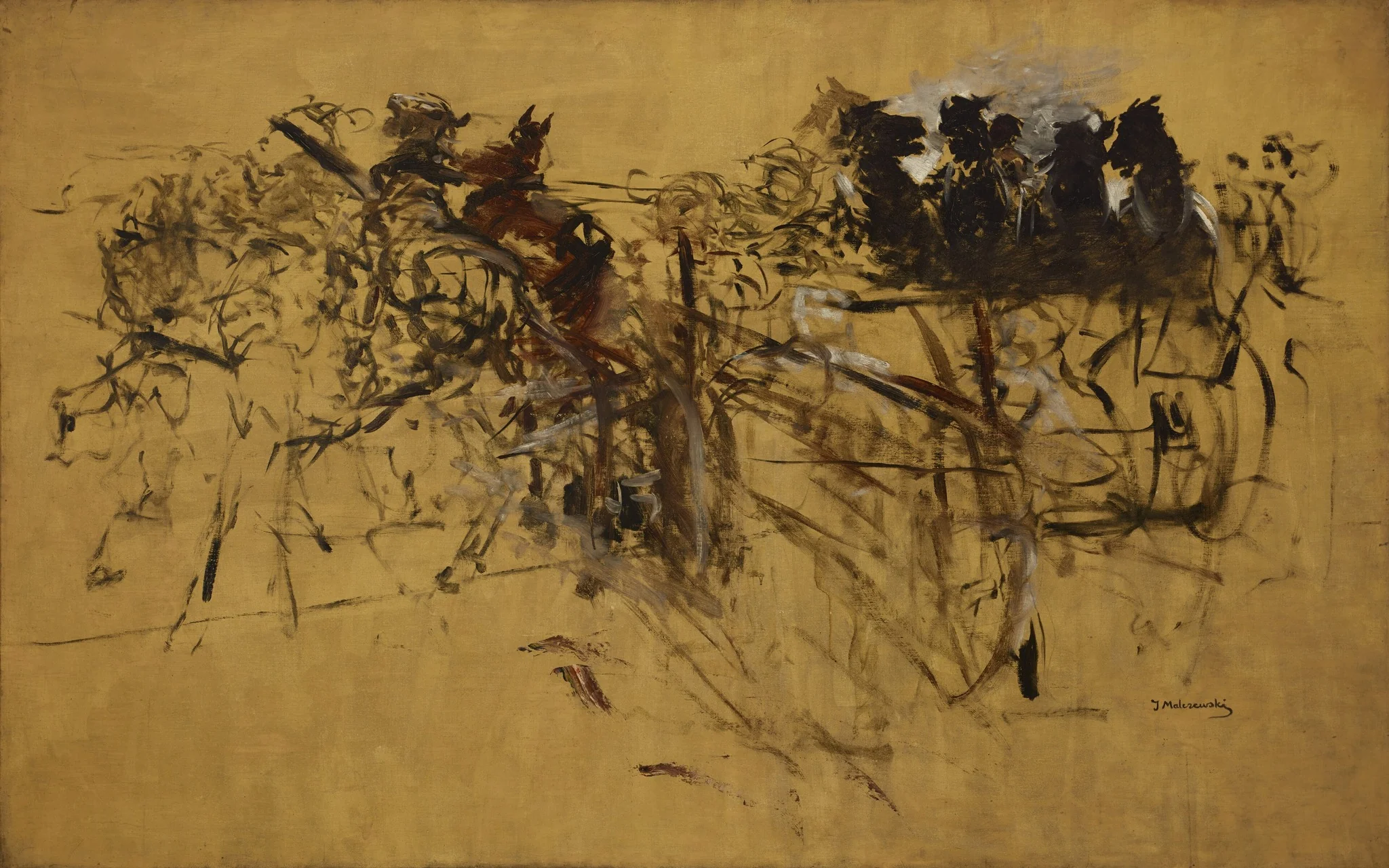 Ploughing (Sketch), by Jacek Malczewski, oil, 1890