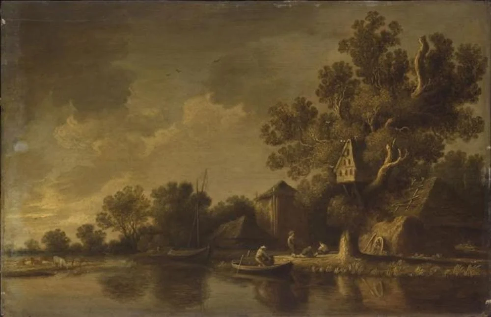 Landscape with a Canal, by Pieter de Neyn, oil, 1634