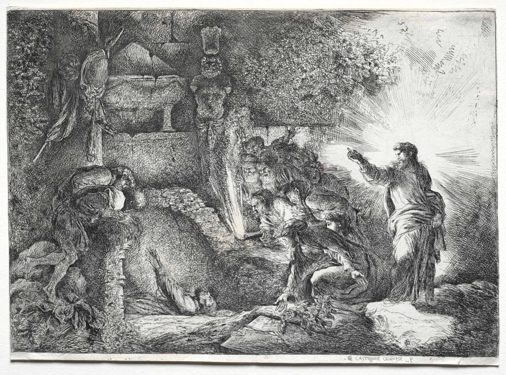 The Resurrection of Lazarus, by Giovanni Benedetto Castiglione, 1648