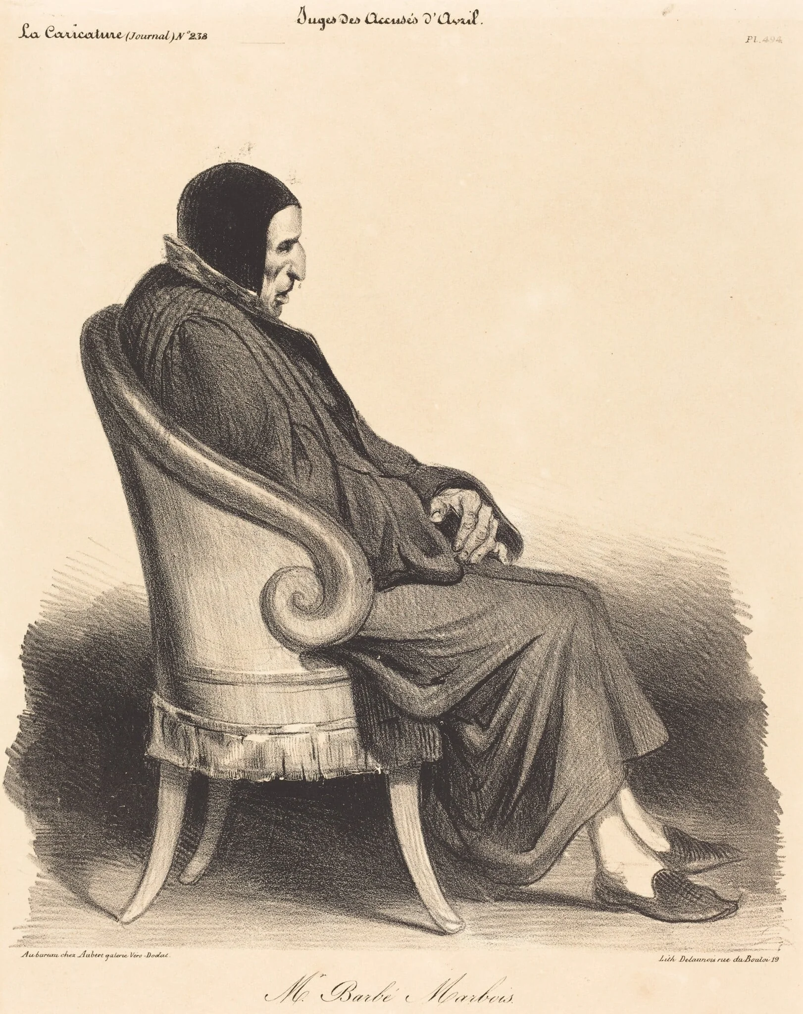 Barbé-Marbois, by Honoré Daumier, ink, 1835