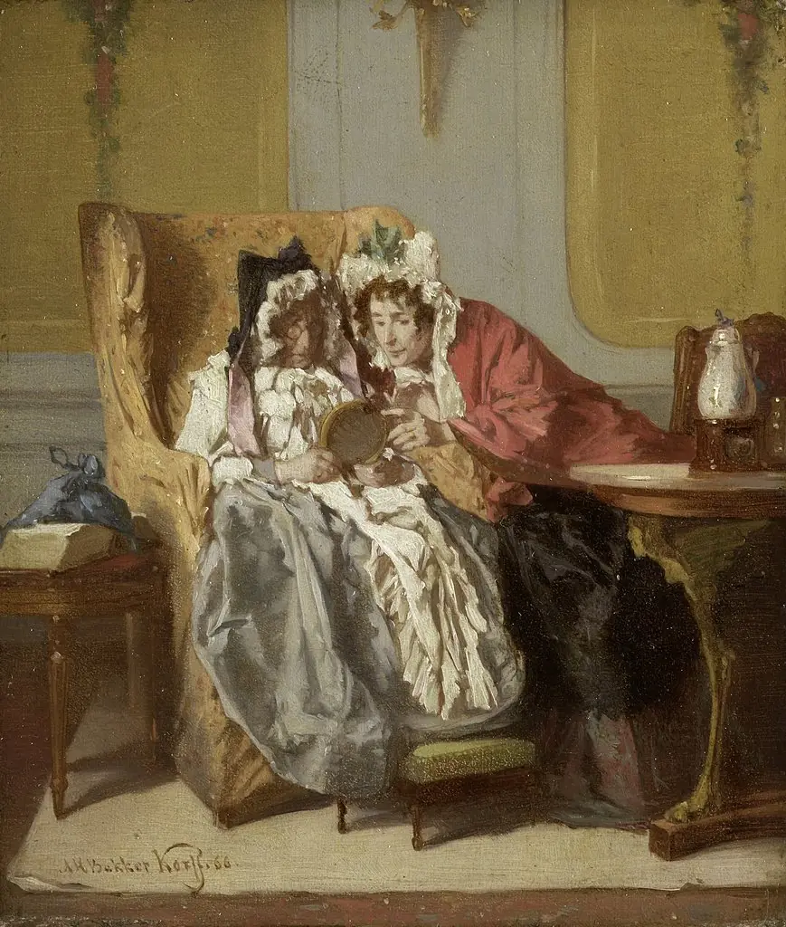 Two Ladies Looking at a Picture
