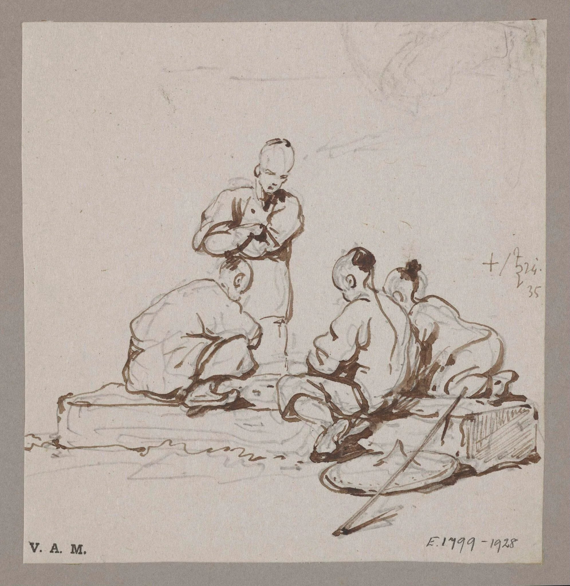 Four Chinese figures, by George Chinnery, 16