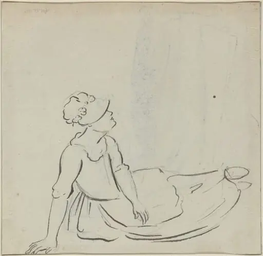 Girl with a Bonnet Reclining [verso]