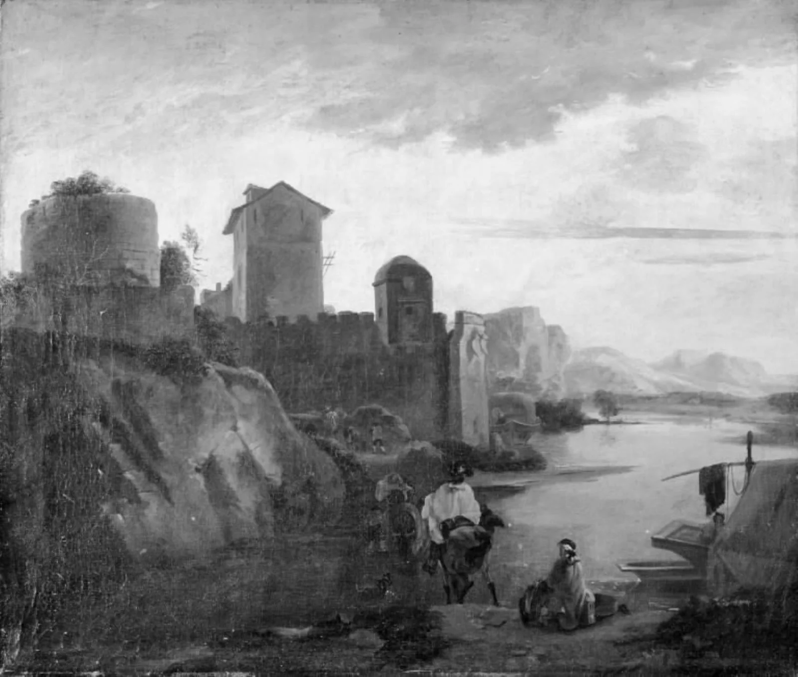 Landscape with Travellers, by Unknown, unspecified, 1750